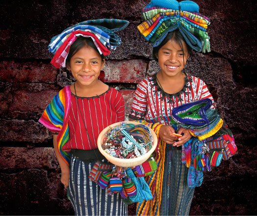 Young Maya ladies from Lake Atitlan Guatemala